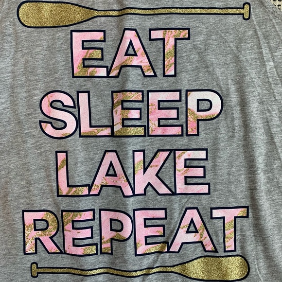 SOLD Simply Southern Glitter Tank Small Grey - Picture 4 of 6